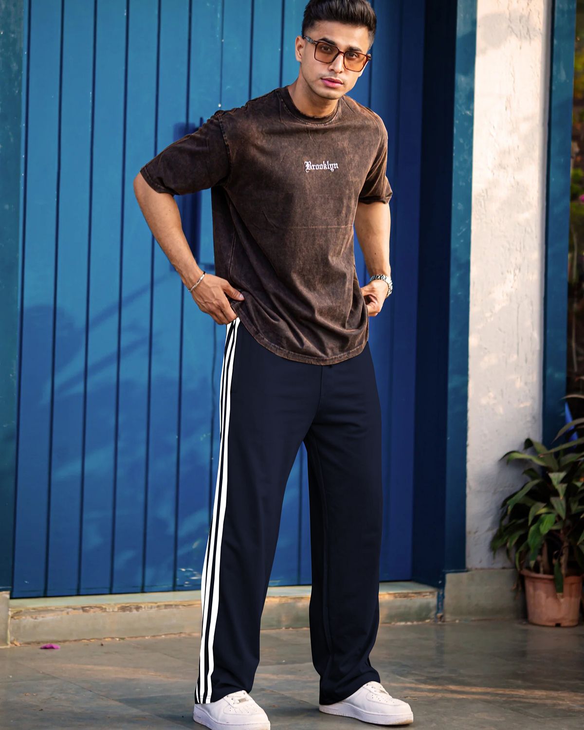 FINGERCROS Premium Men’s Three-Stripe Athletic Lounge Trousers