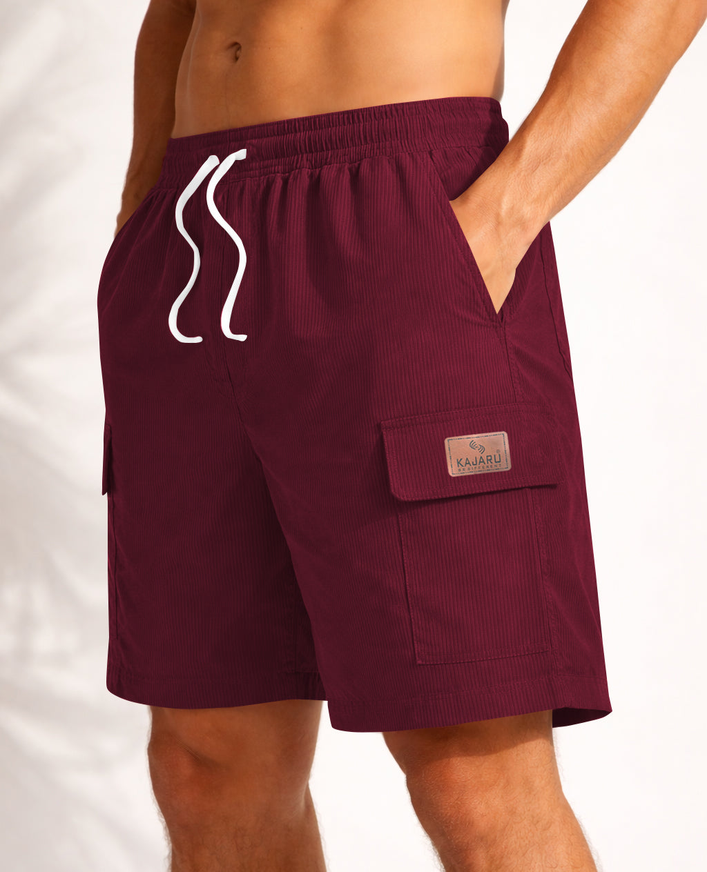FINGERCROS Urban Corduroy Drawstring Cargo Shorts