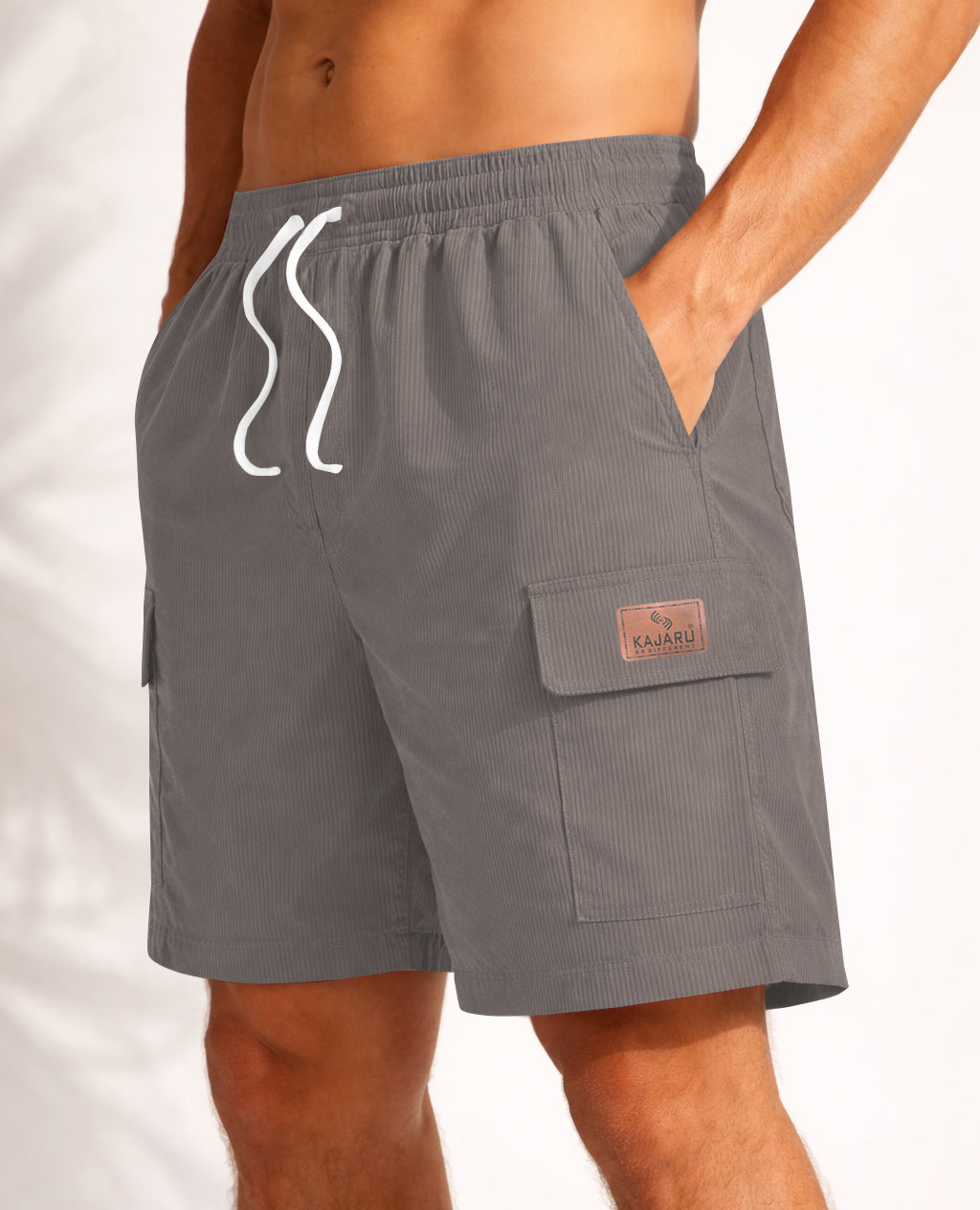 FINGERCROS Urban Corduroy Drawstring Cargo Shorts