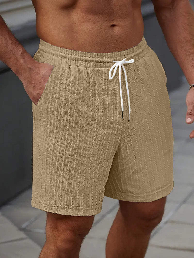 FINGERCROS Men's Cable-Knit Textured Shorts