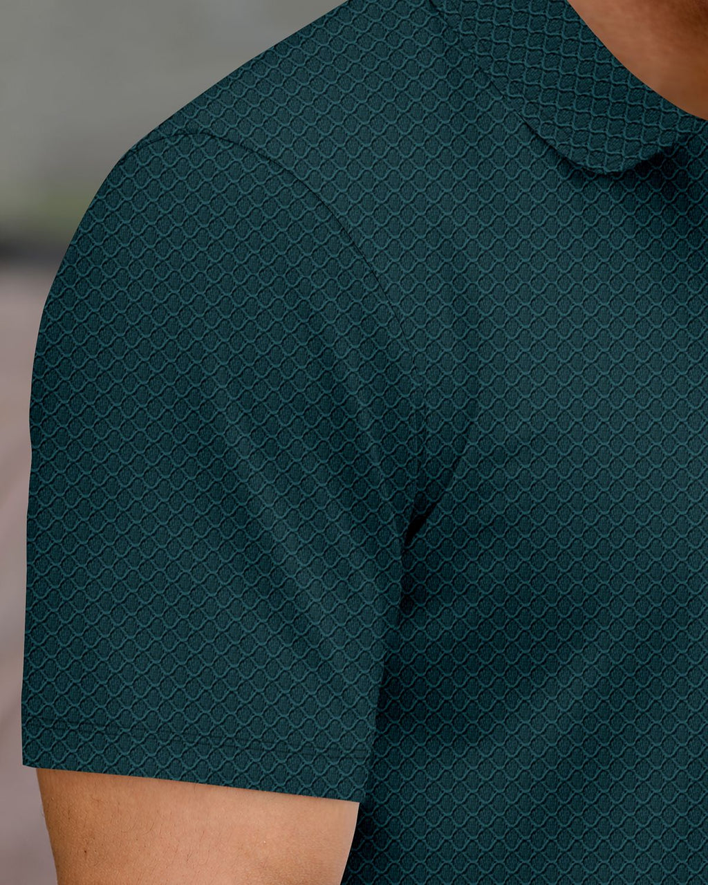 Men’s Textured Knit Quarter-Zip Polo T-Shirt
