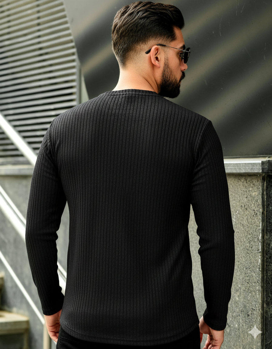 FINGERCROS Men's Premium Fine-Ribbed Full Sleeve T-Shirt