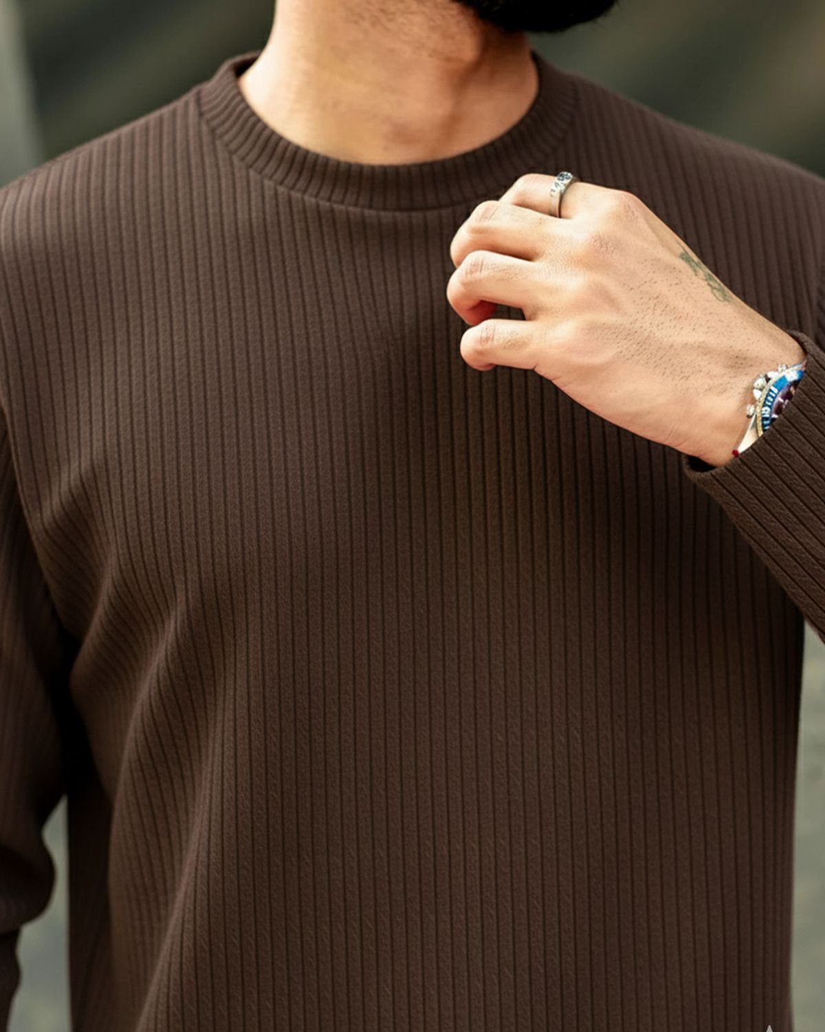 FINGERCROS Men's Premium Fine-Ribbed Full Sleeve T-Shirt