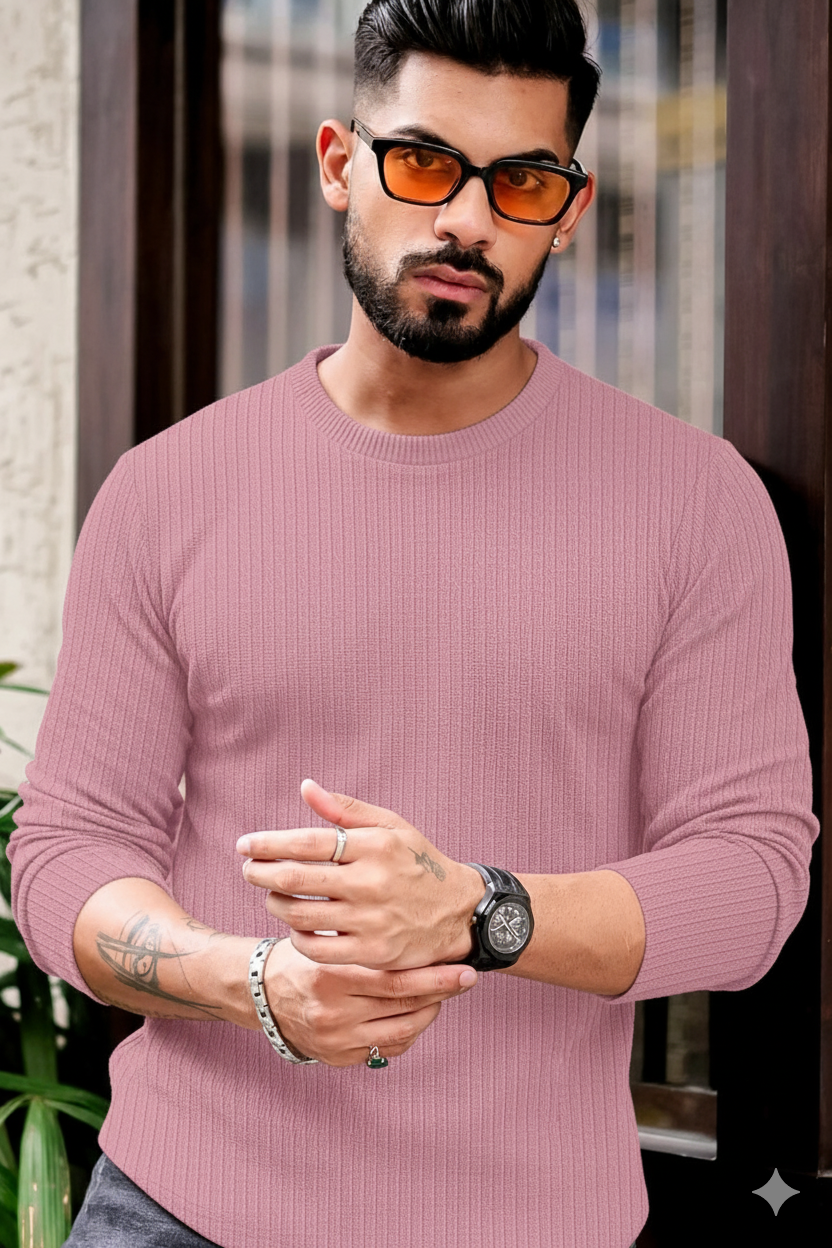 FINGERCROS Men's Premium Fine-Ribbed Full Sleeve T-Shirt