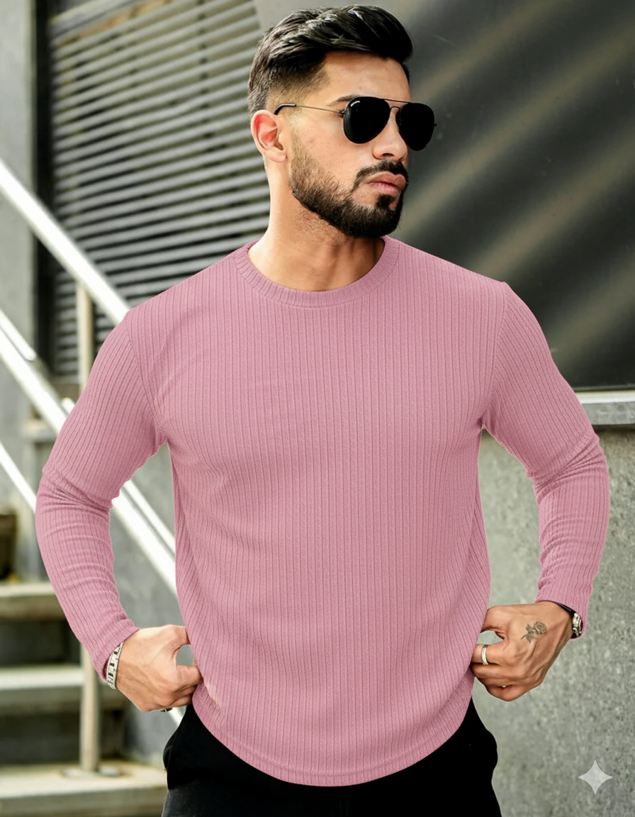 FINGERCROS Men's Premium Fine-Ribbed Full Sleeve T-Shirt