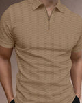 FINGERCROS Men’s Premium Textured Zipper Polo