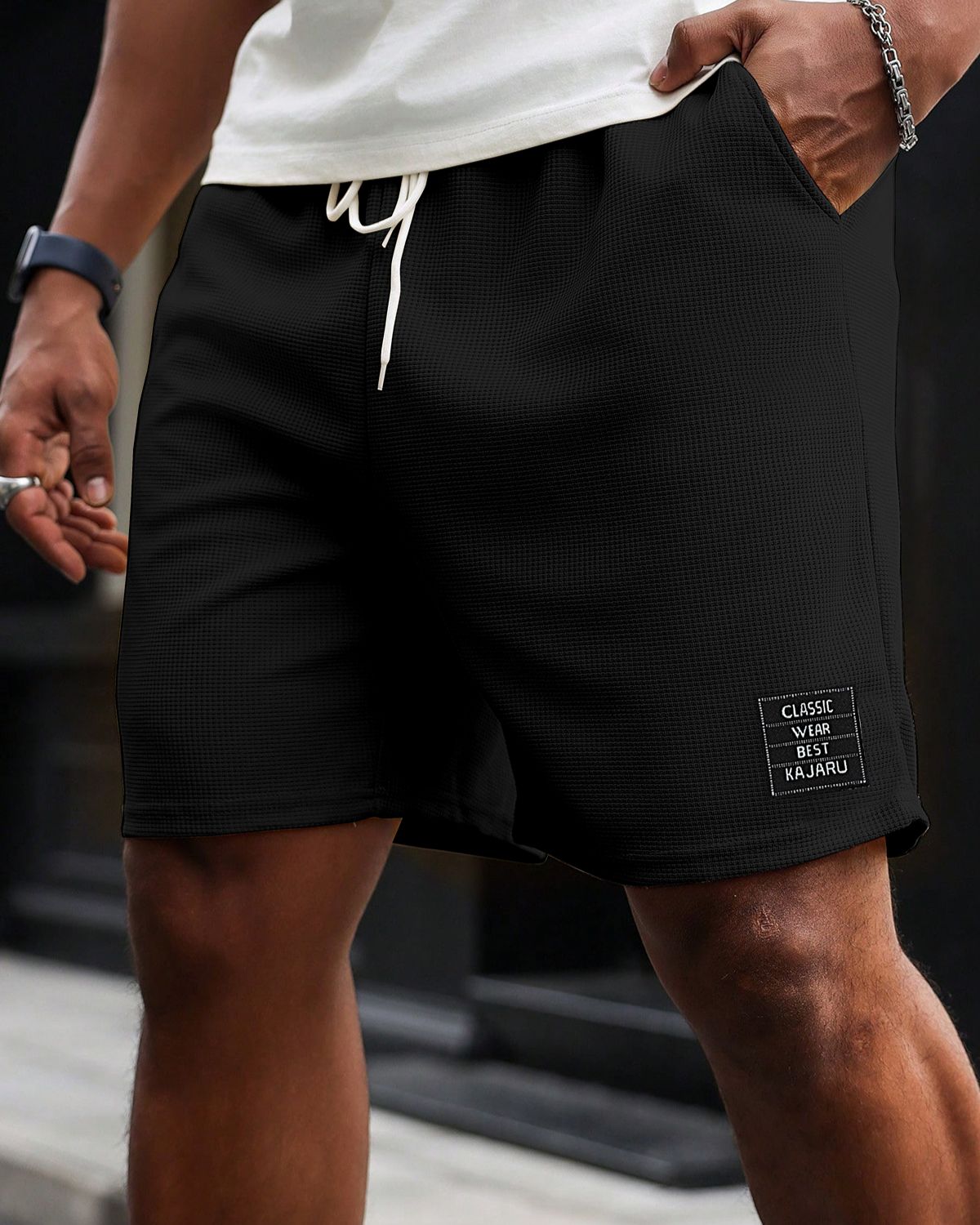 FINGERCROS Men’s Waffle Knit Shorts