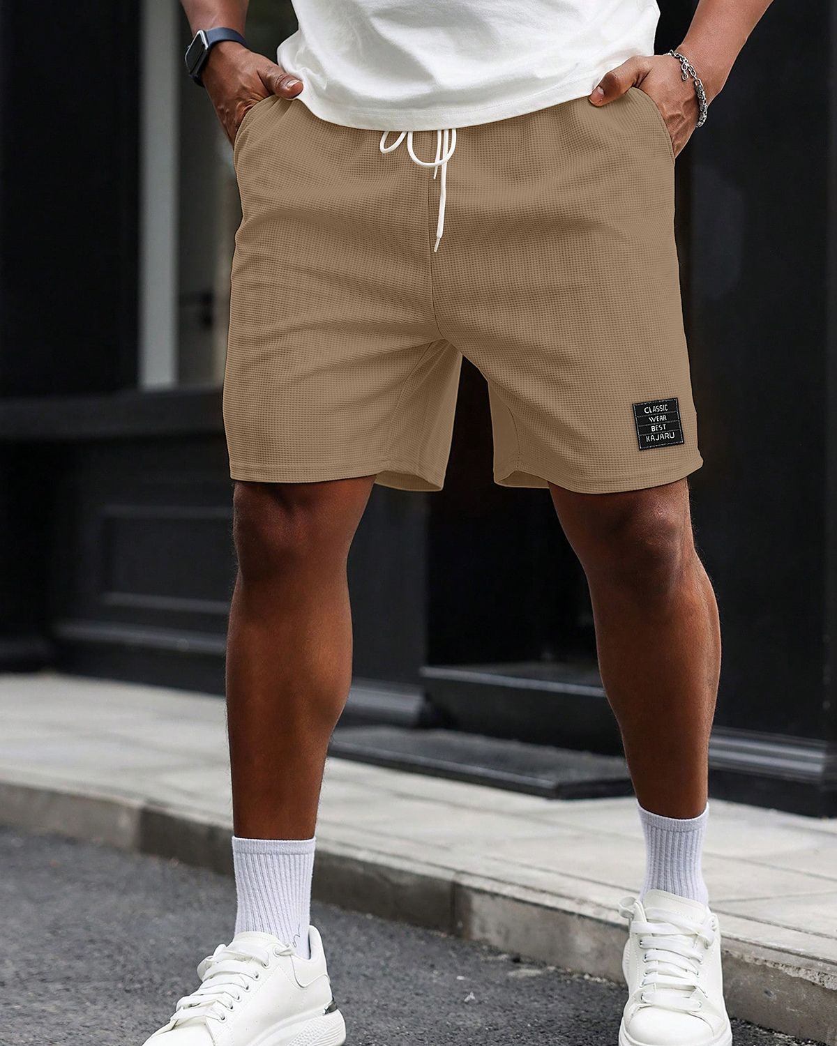 FINGERCROS Men’s Waffle Knit Shorts