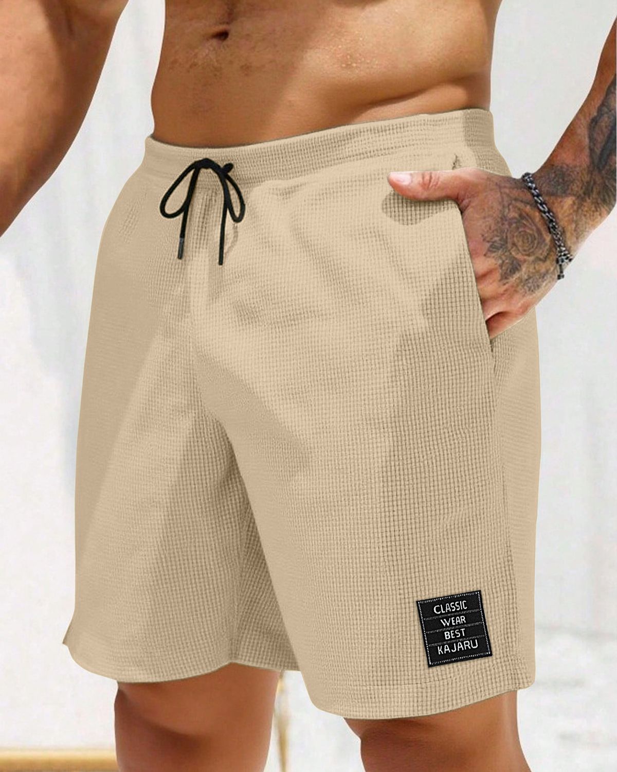 FINGERCROS Men’s Waffle Knit Shorts