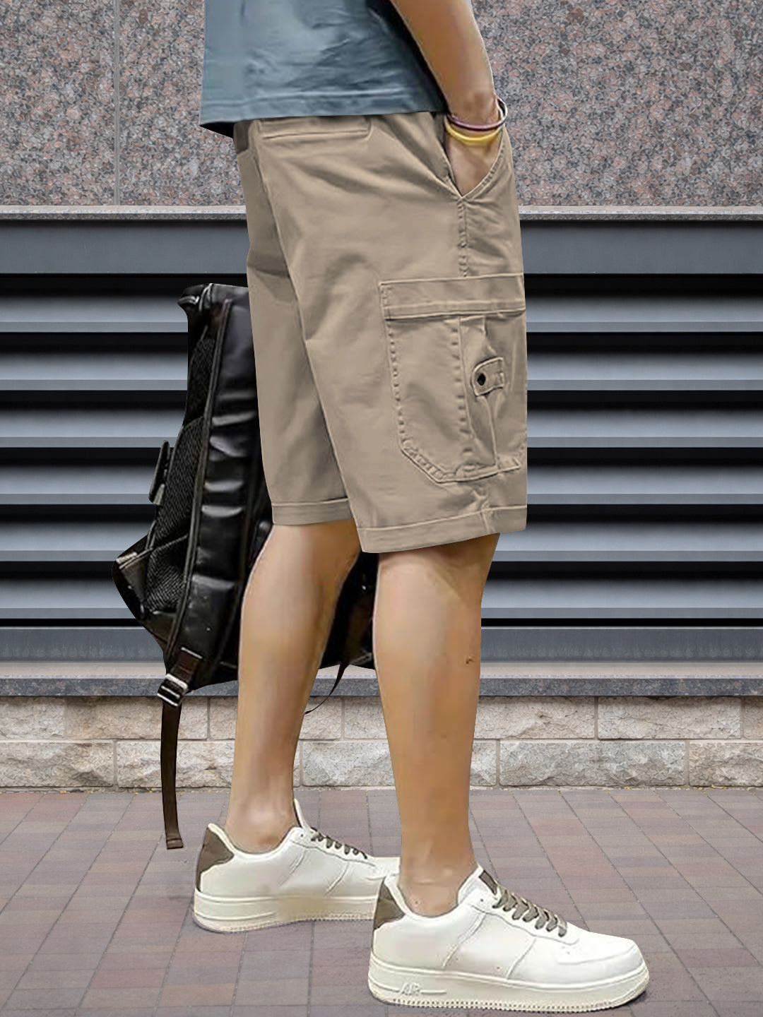 FINGERCROS Men's Premium Pocket Flaps Cargo Shorts