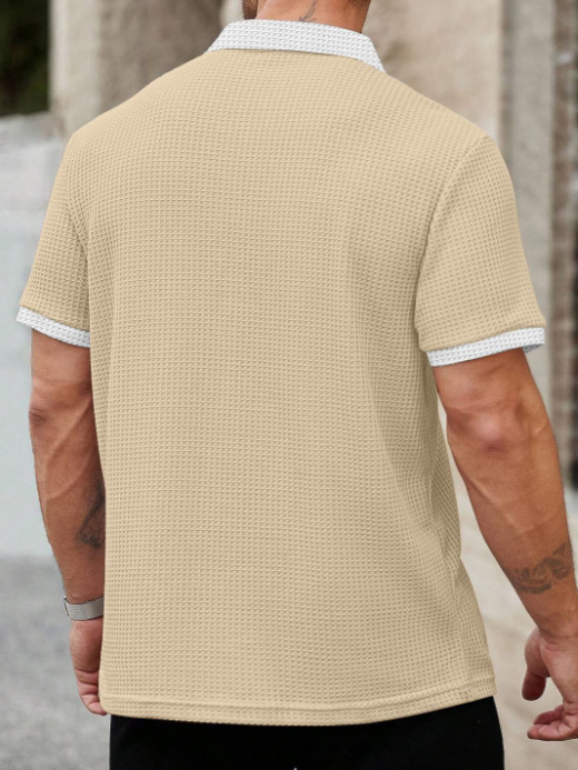 (TESTING) Men Colourblocked Polo Collar T-shirt