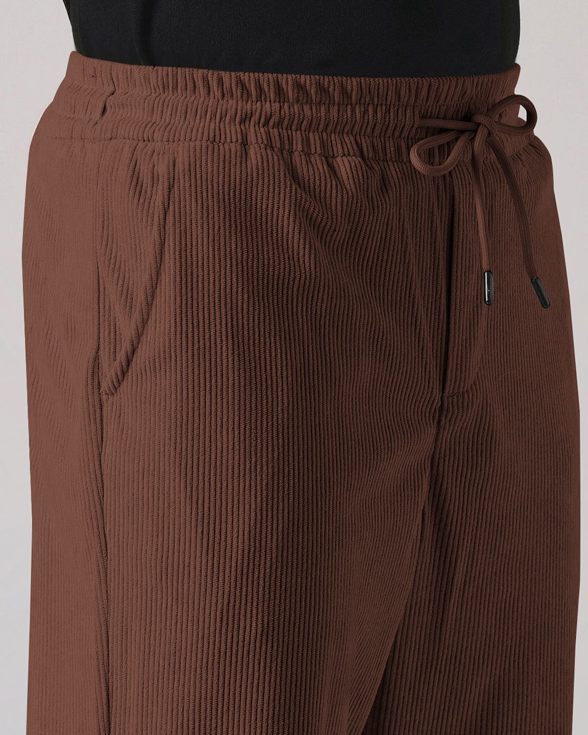 FINGERCROS Men's Premium Pleated Relaxed-Fit Drawstring Trousers
