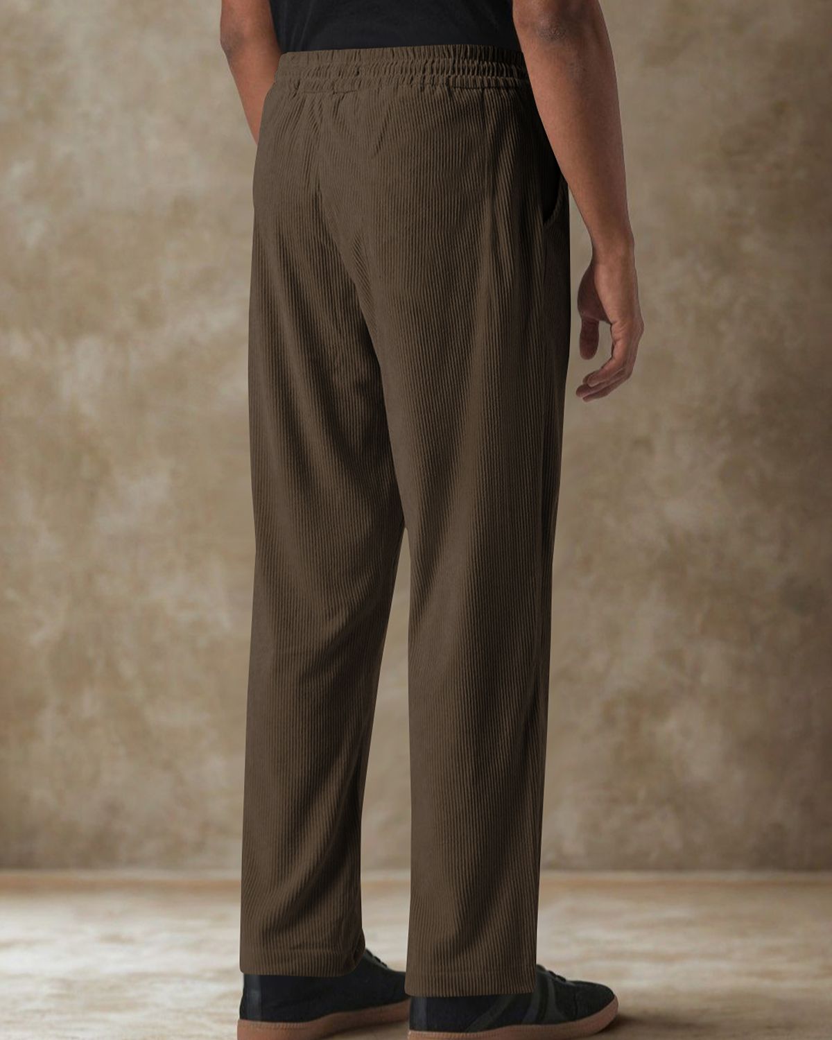 FINGERCROS Men's Premium Pleated Relaxed-Fit Drawstring Trousers