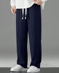 FINGERCROS Men's Premium Relaxed-Fit Pin-Stitched Drawstring Trousers