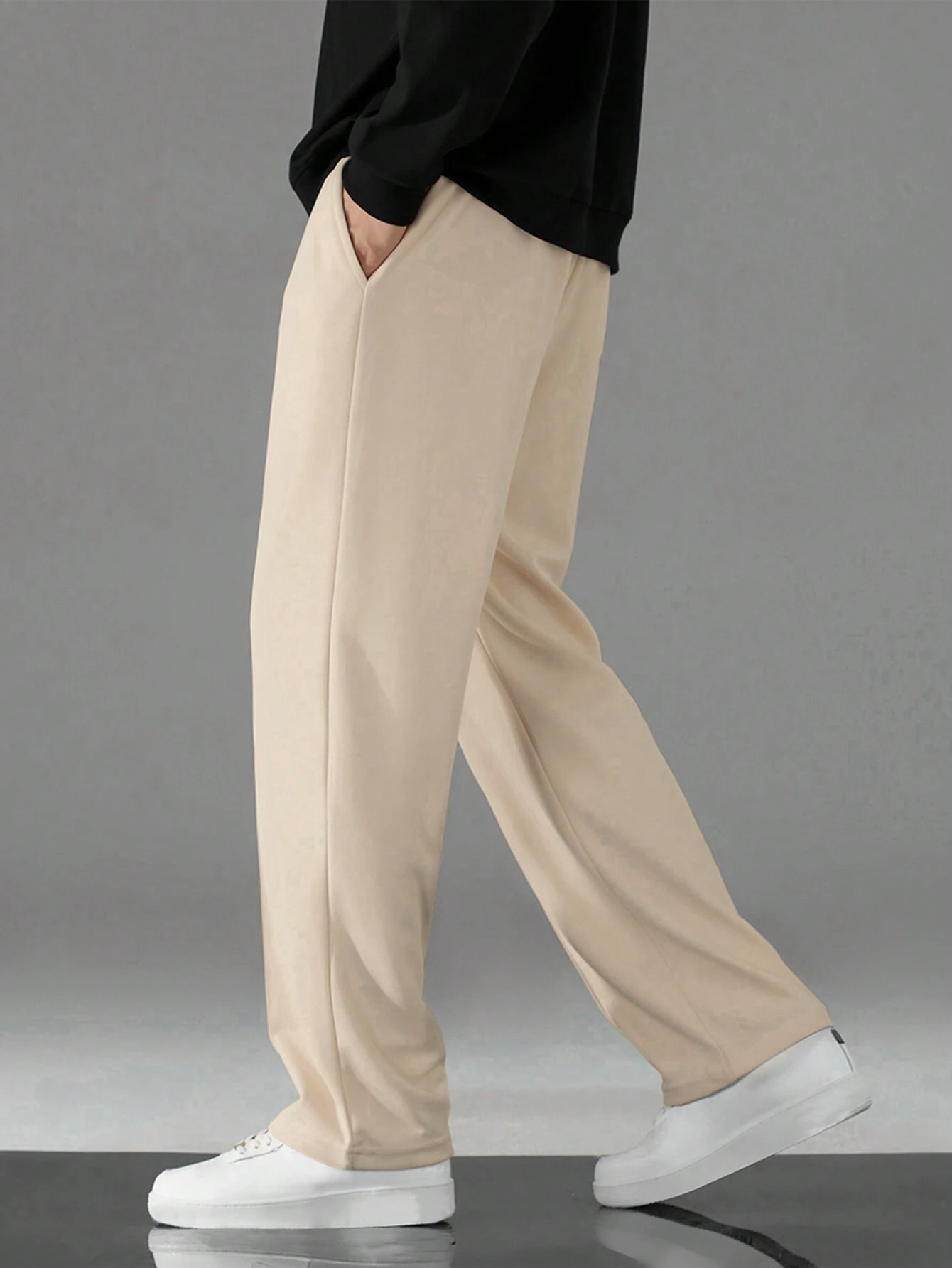 FINGERCROS Men's Premium Relaxed-Fit Pin-Stitched Drawstring Trousers