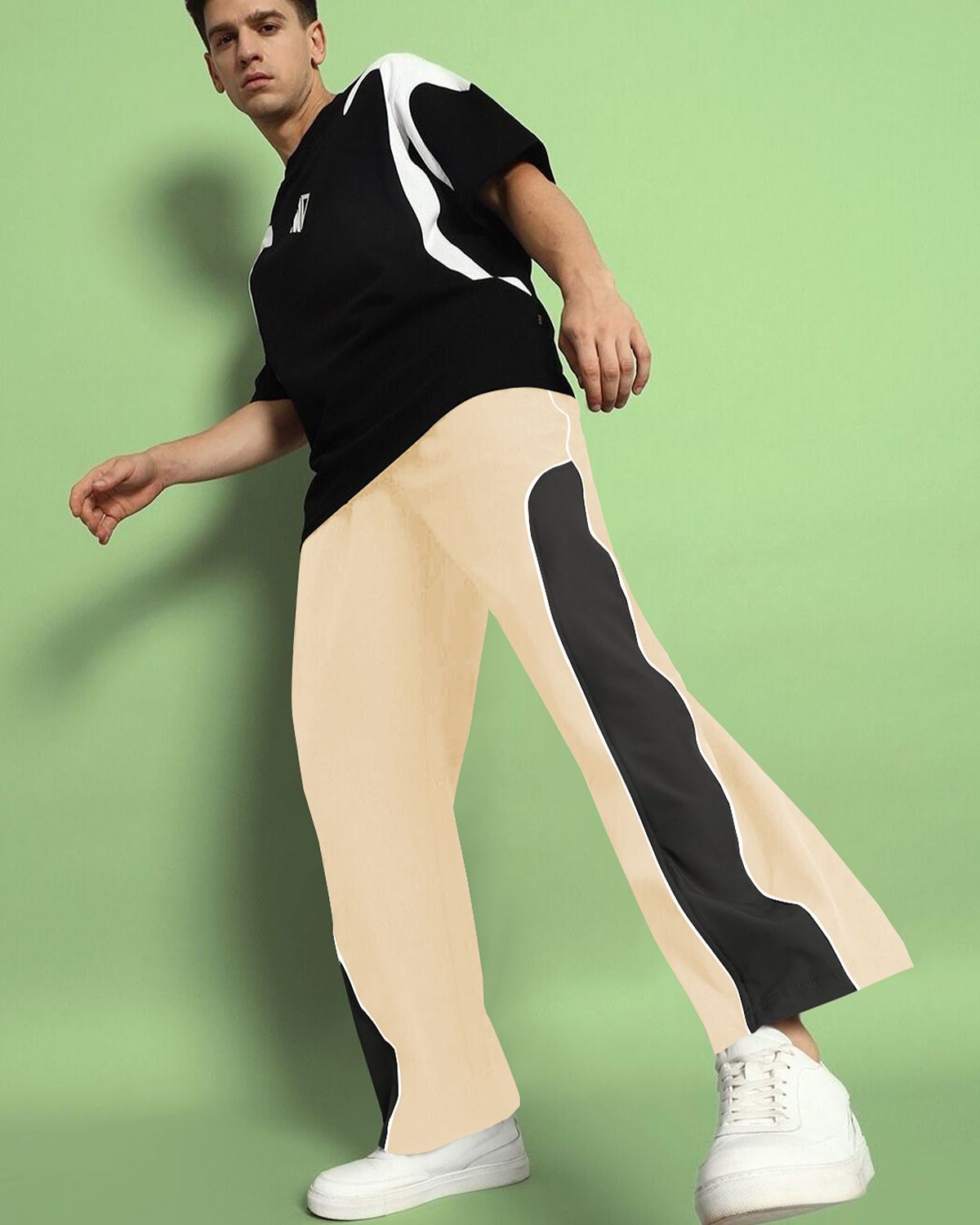 FINGERCROS Men’s Modern Color-Block Athletic Trousers