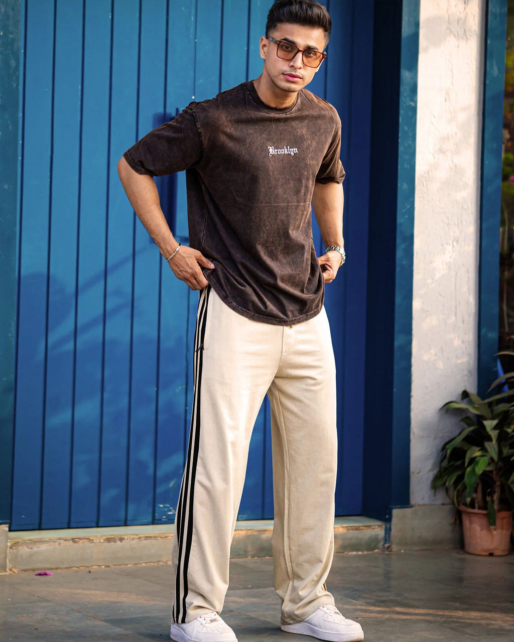 FINGERCROS Premium Men’s Three-Stripe Athletic Lounge Trousers