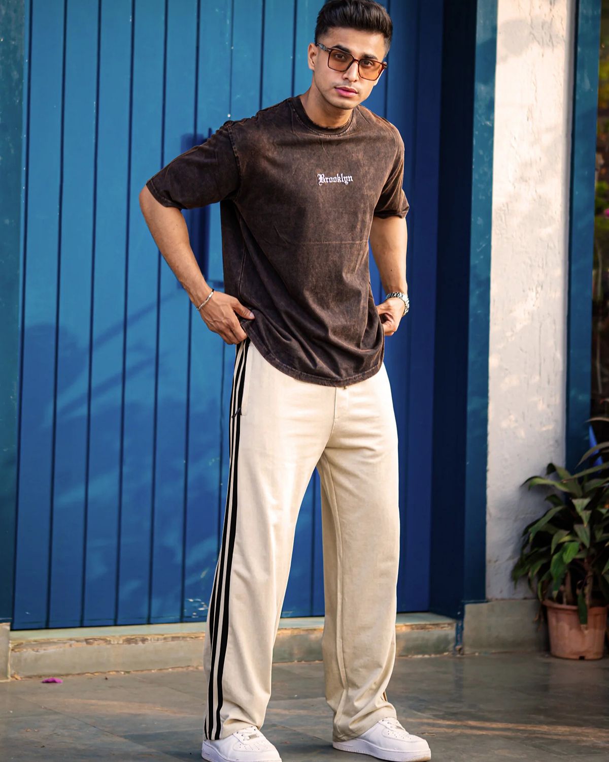 FINGERCROS Premium Men’s Three-Stripe Athletic Lounge Trousers