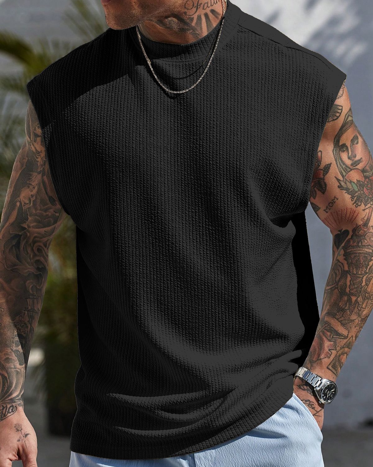 FINGERCROS Men's Premium Vertical Ribbed Muscle Tank Top