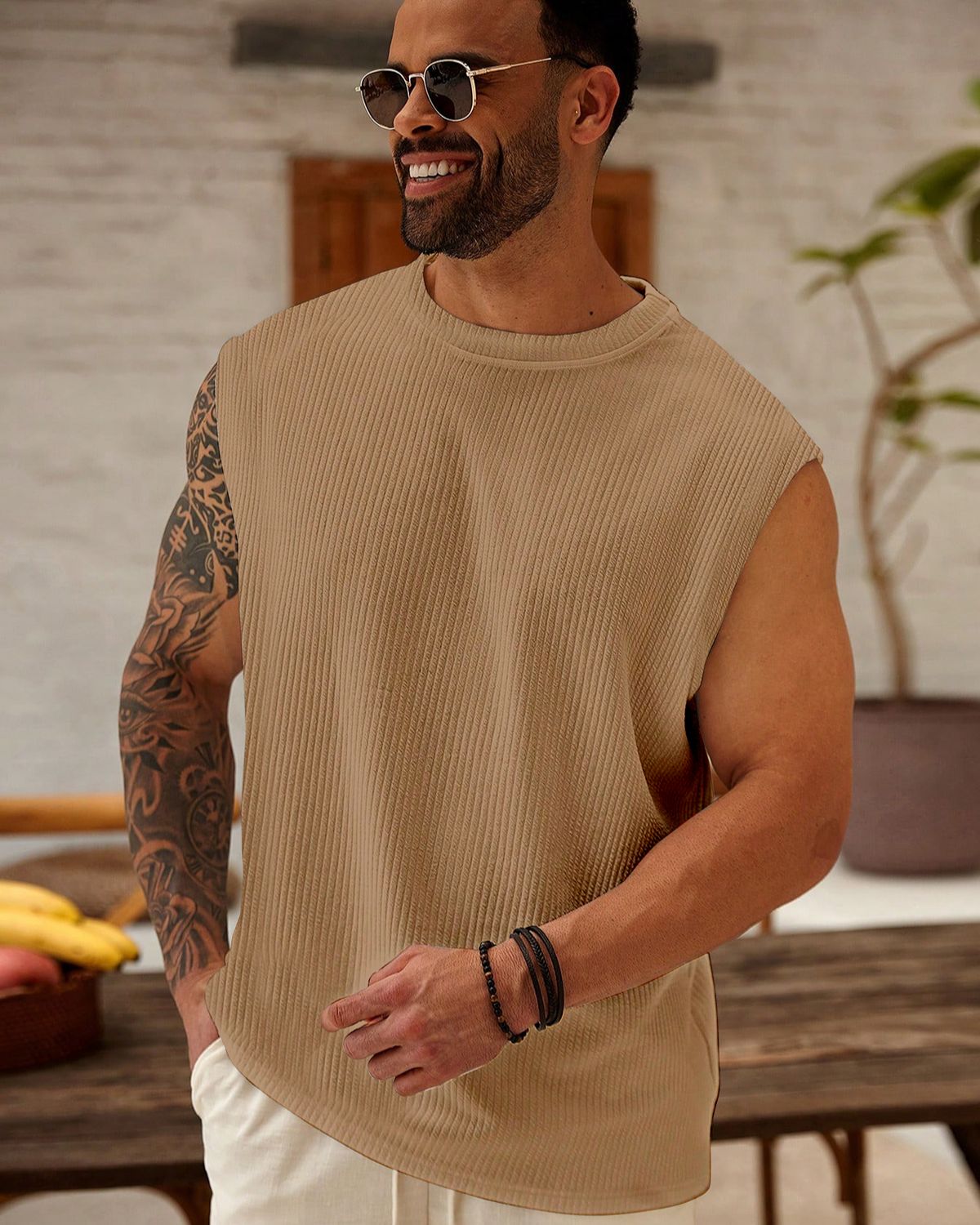 FINGERCROS Men's Premium Vertical Ribbed Muscle Tank Top