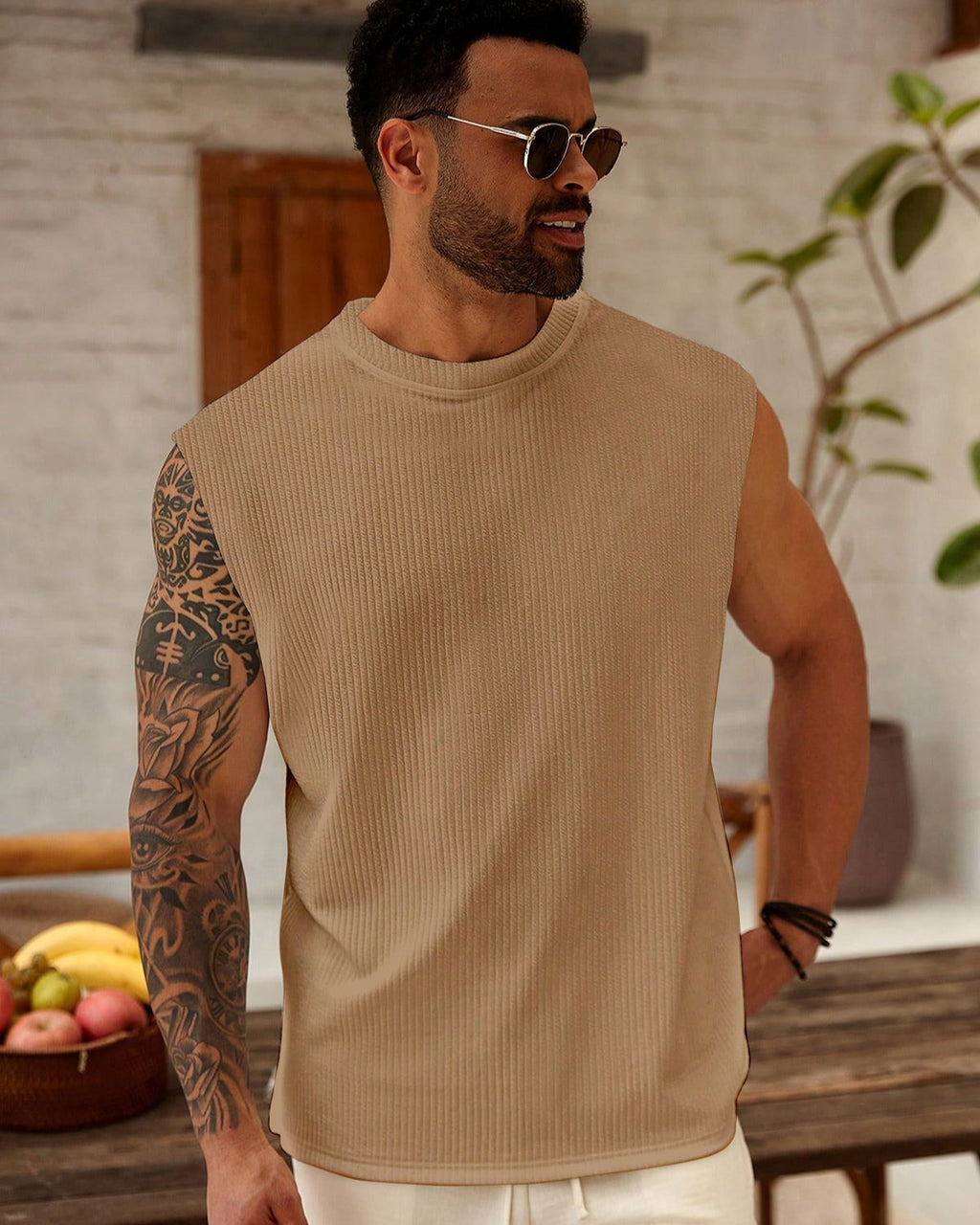 FINGERCROS Men's Premium Vertical Ribbed Muscle Tank Top