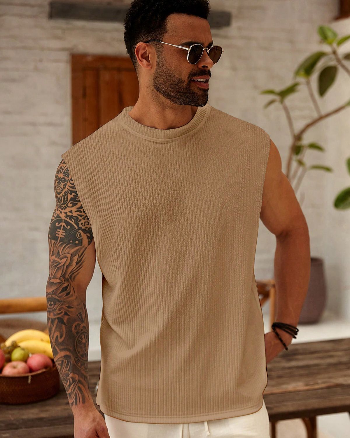 FINGERCROS Men's Premium Vertical Ribbed Muscle Tank Top