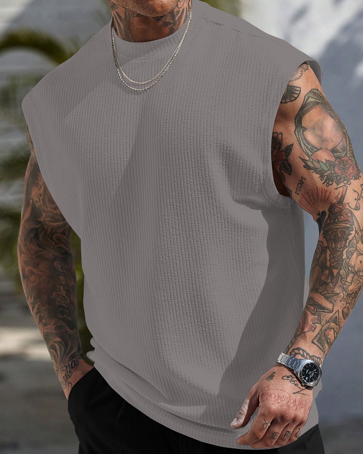 FINGERCROS Men's Premium Vertical Ribbed Muscle Tank Top