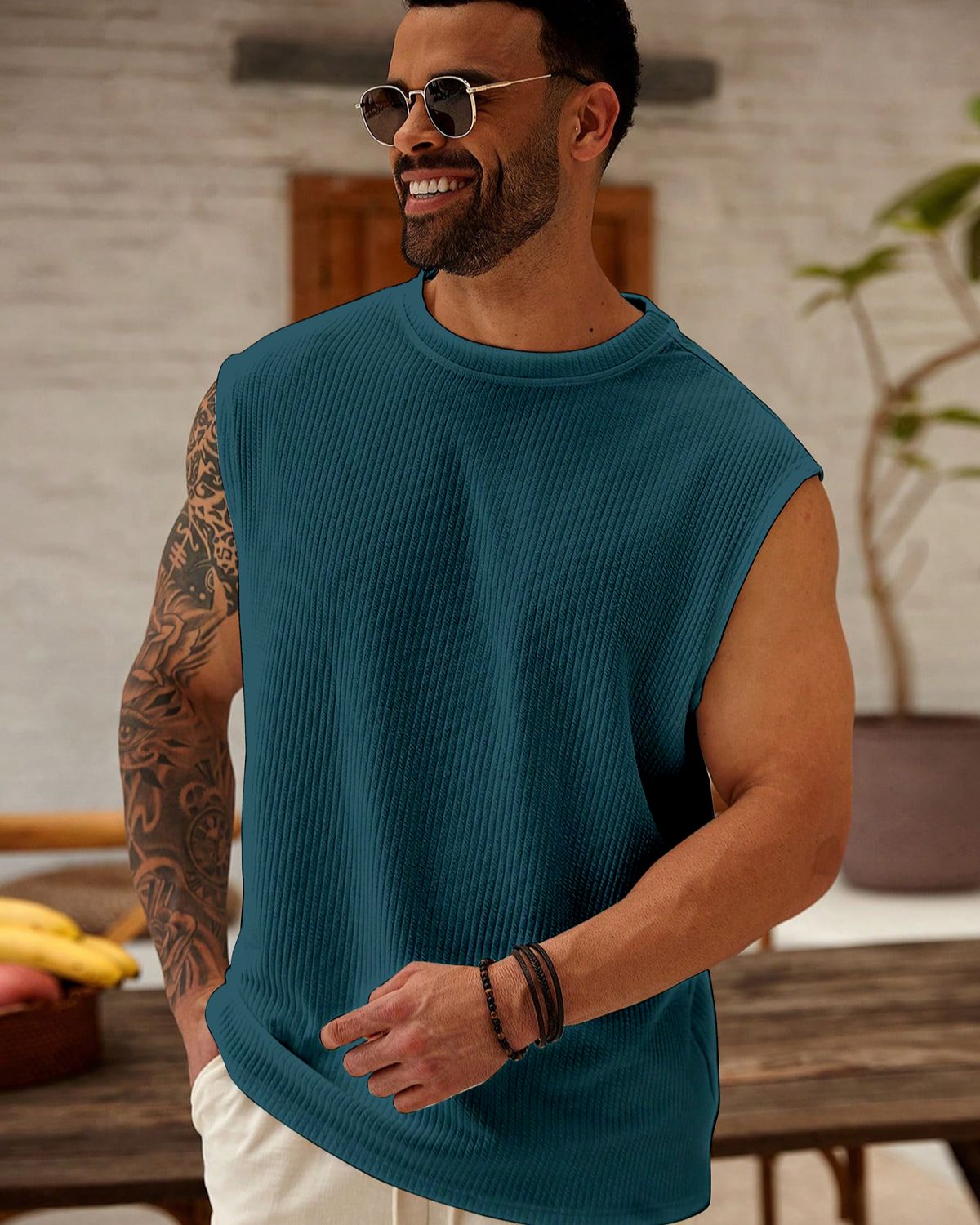 FINGERCROS Men's Premium Vertical Ribbed Muscle Tank Top