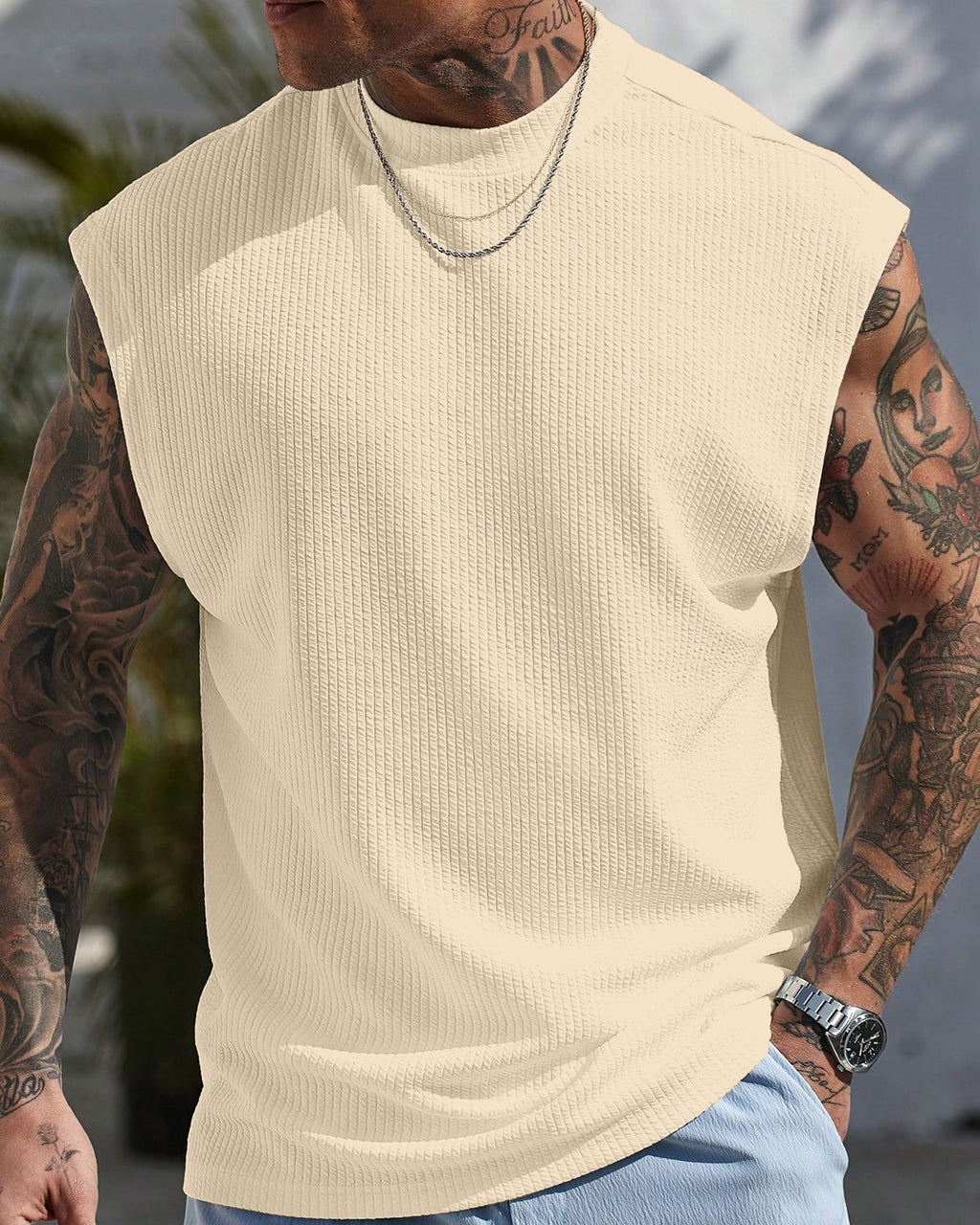 FINGERCROS Men's Premium Vertical Ribbed Muscle Tank Top