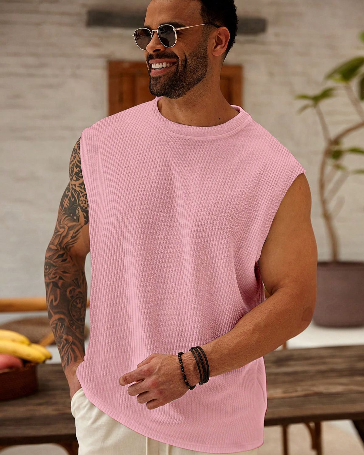 FINGERCROS Men's Premium Vertical Ribbed Muscle Tank Top