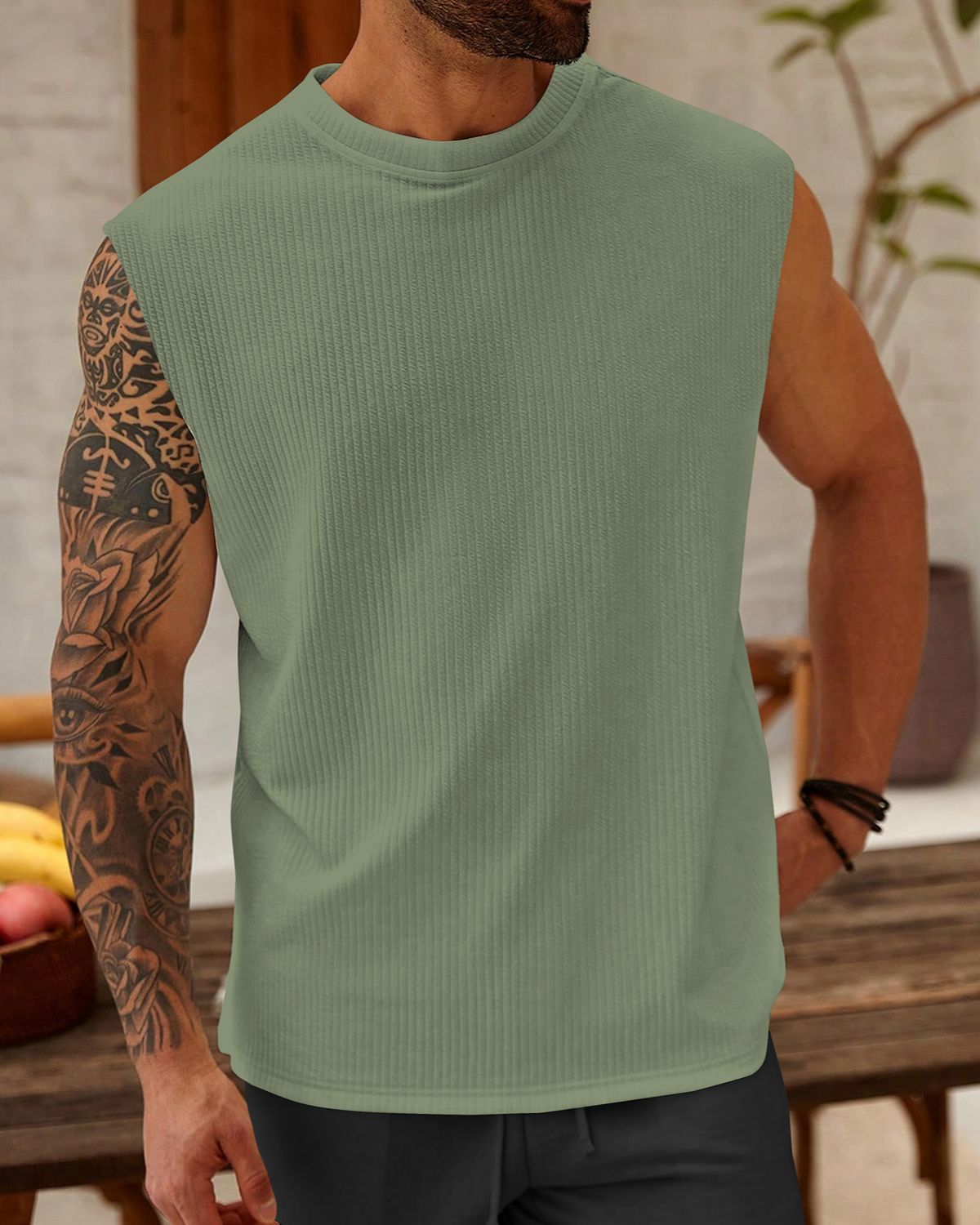 FINGERCROS Men's Premium Vertical Ribbed Muscle Tank Top