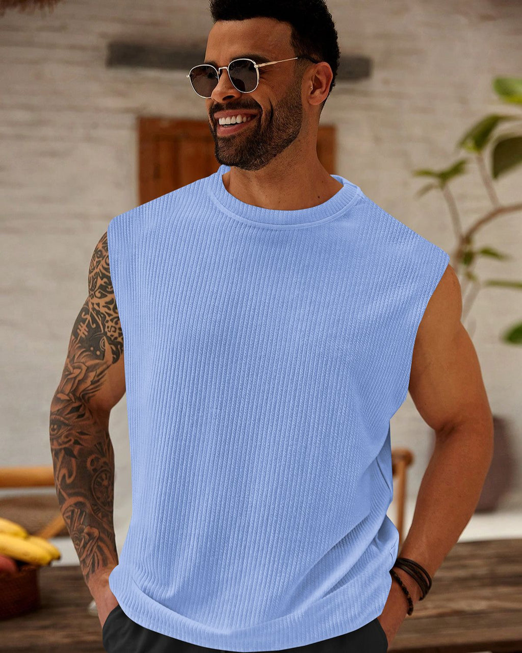 FINGERCROS Men's Premium Vertical Ribbed Muscle Tank Top