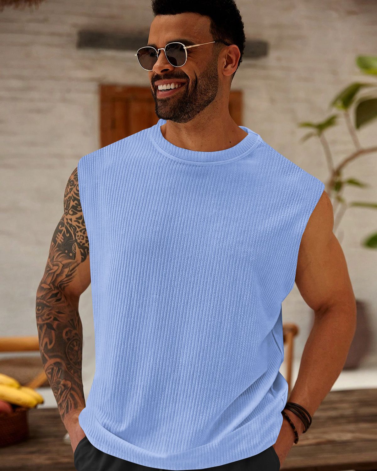 FINGERCROS Men's Premium Vertical Ribbed Muscle Tank Top