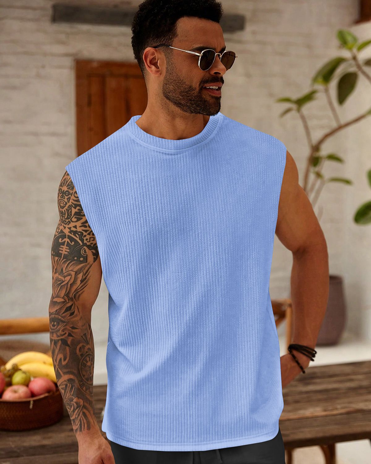 FINGERCROS Men's Premium Vertical Ribbed Muscle Tank Top