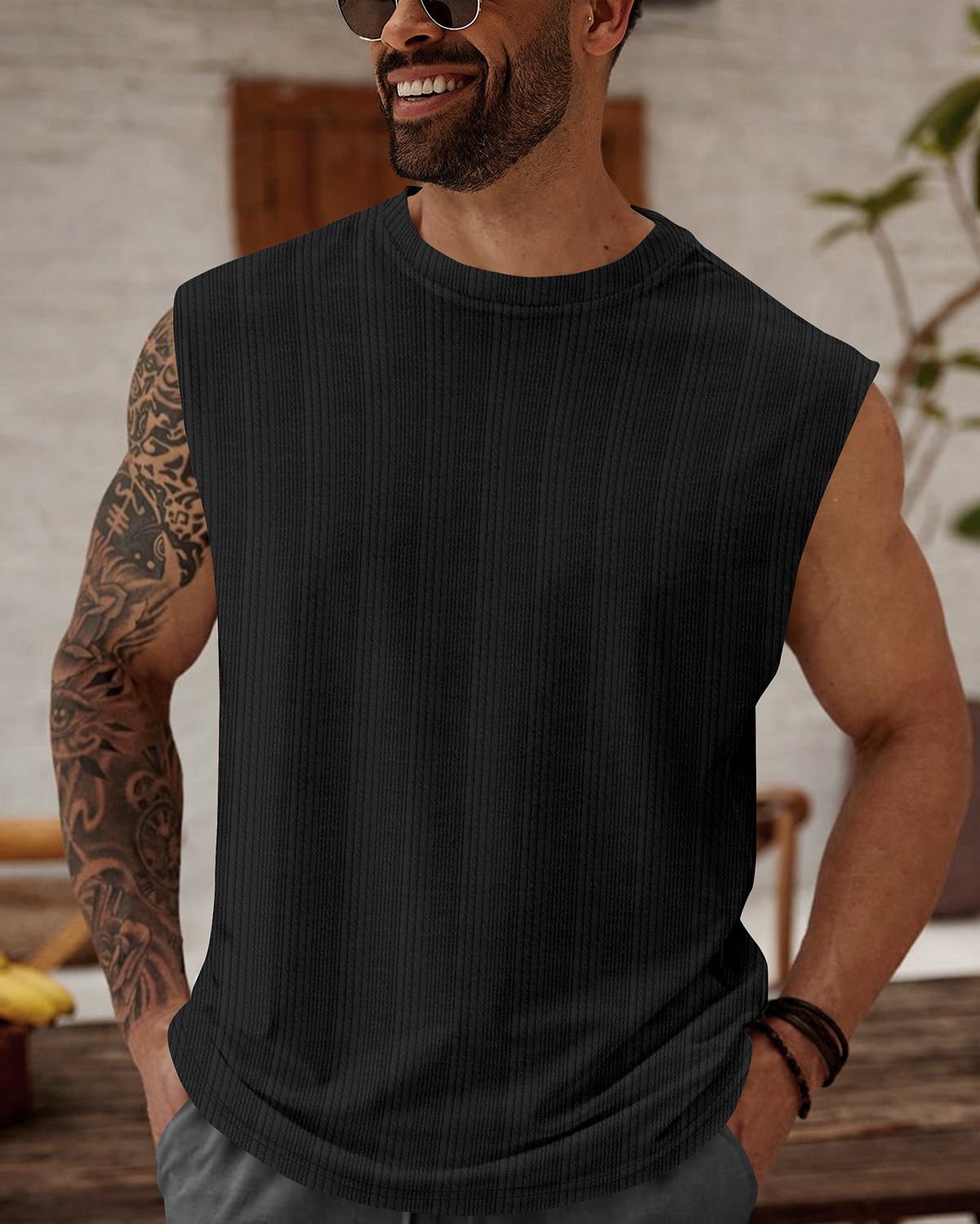FINGERCROS Men's Premium Fine-Ribbed Muscle Tank Top