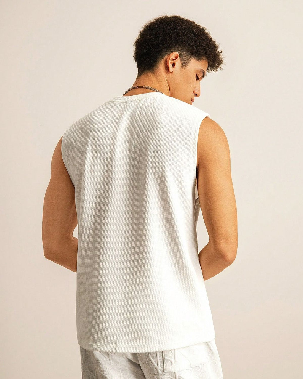 FINGERCROS Men's Textured Waffle Knit Muscle Tank Top