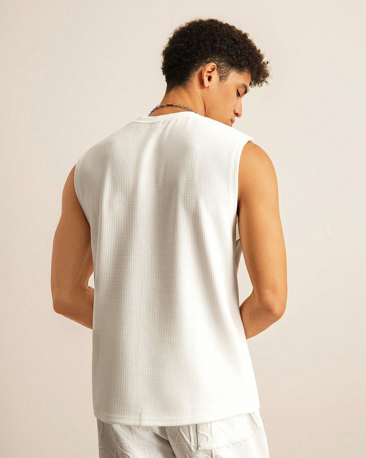 FINGERCROS Men's Textured Waffle Knit Muscle Tank Top